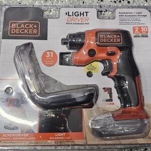 Black & Decker Light Driver W/ Storage New